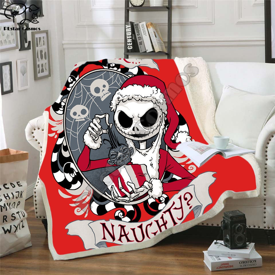 The Nightmare Before Christmas Jack Skull Sherpa Blanket Plush