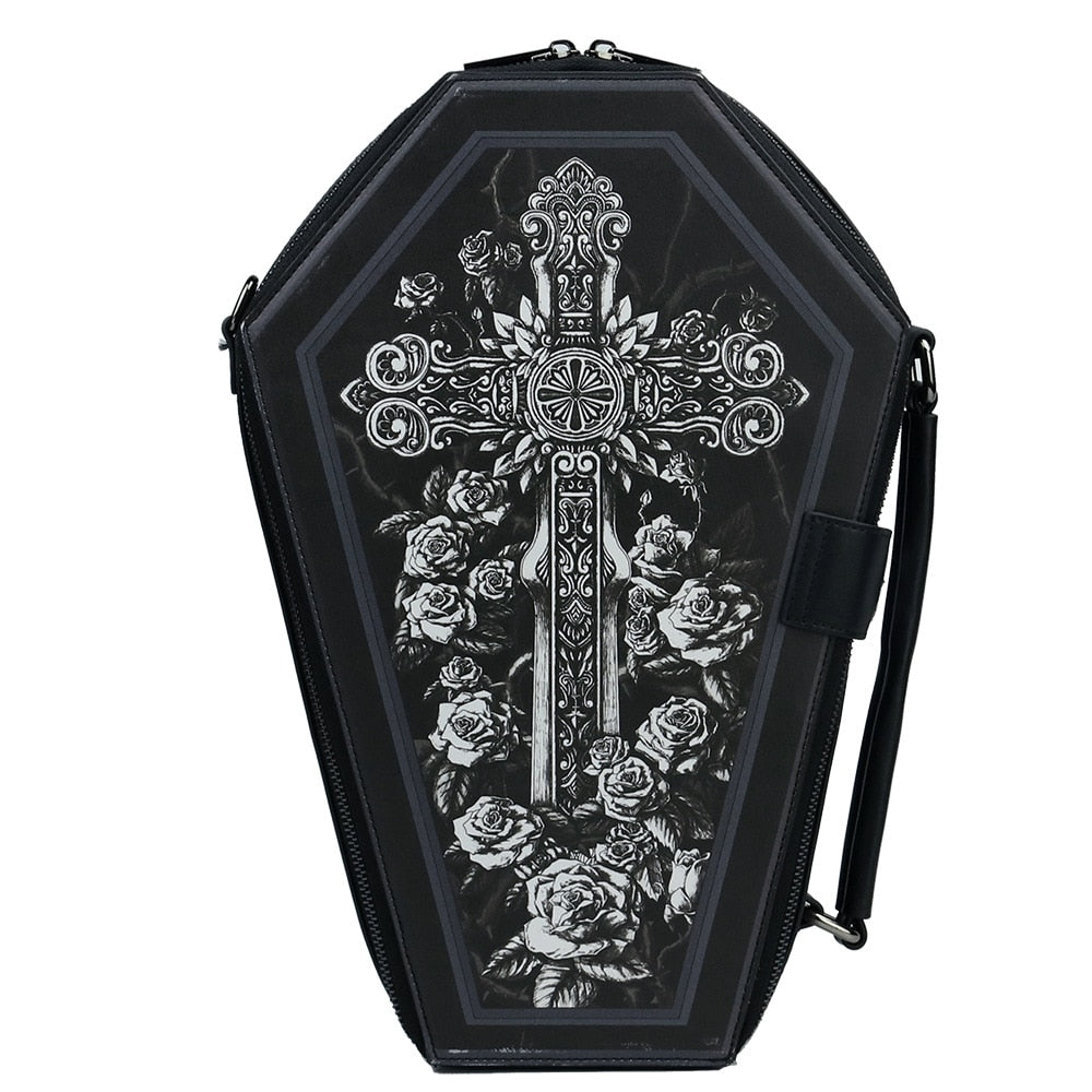 Skull Cross Shoulder Bags Gothic Women Cosplay Handbags