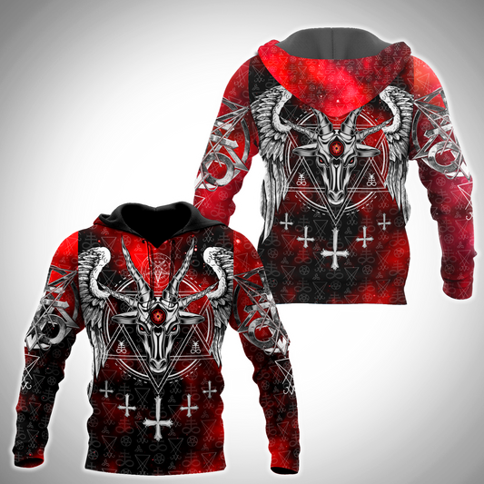 Satanic Devil Tattoo Red 3D All Over Printed Men Hoodie Unisex Casual Jacket Pullover Streetwear sudadera hombre