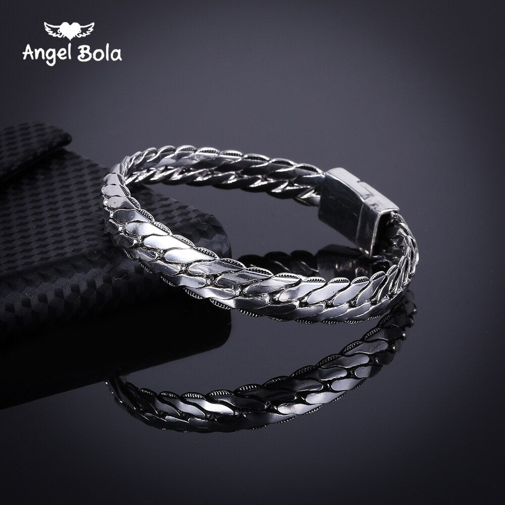 Fashion Biker Womens Ancient Silver color Bracelet Chain