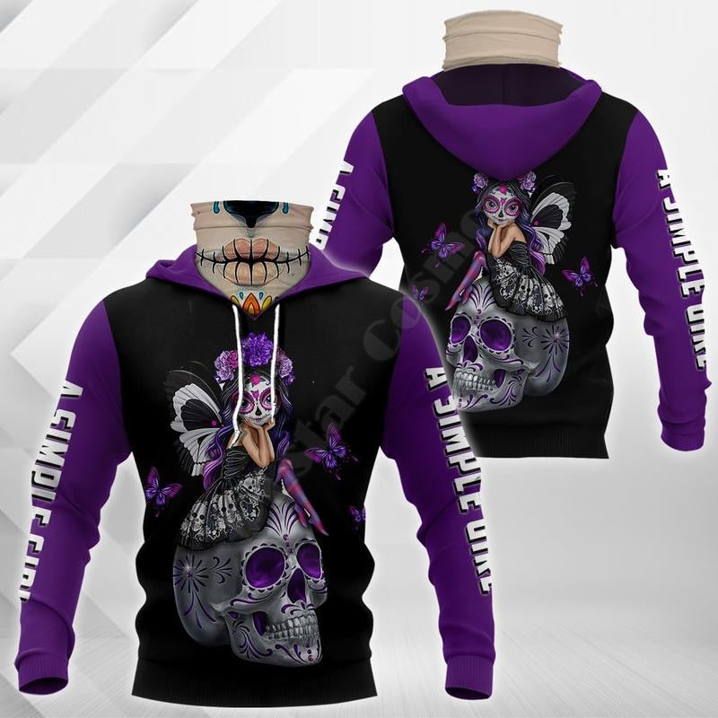 Sugar Skull 3D Printed Hoodies Sweatshirt Casual Pullover Hoodie Mask Warm