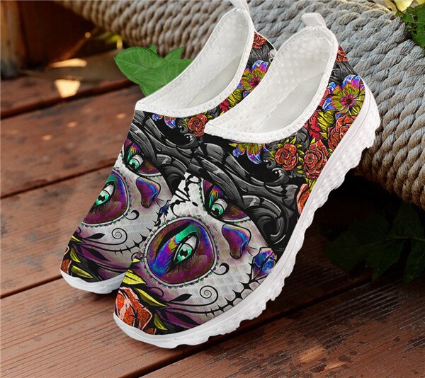 Flats Women Sneakers Casual Summer Skull