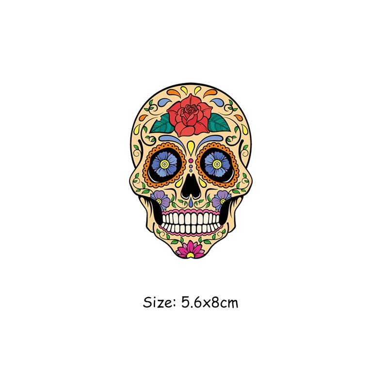 Mexican Skulls Patches For Clothing Sugar Skulls Eco-Friendly Diy T-Shirt