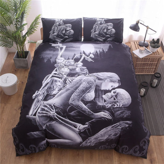 Sugar Skull Duvet Cover King Size Bedding Set 3-piece Cotton