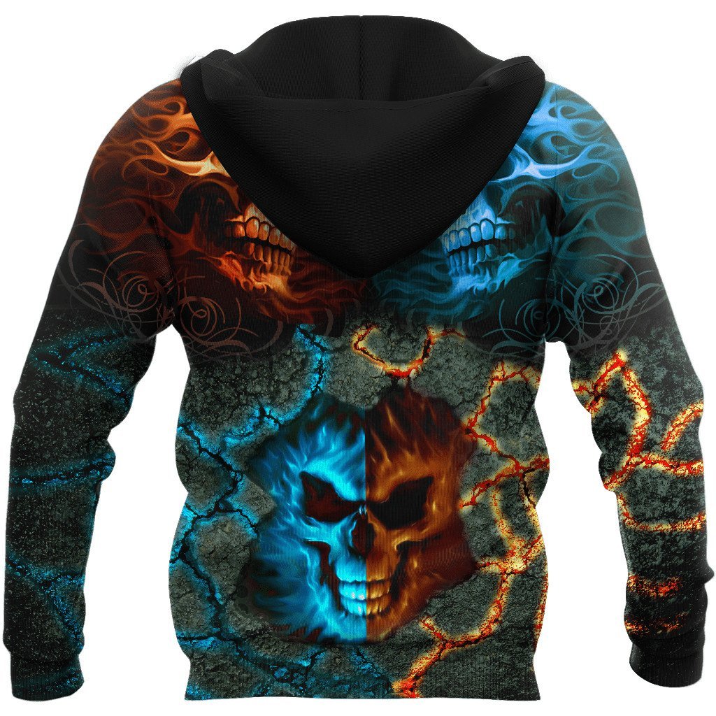 Skull Angel And Demon 3D All Over Printed Autumn Men Hoodies Unisex Casual Zip Pullover