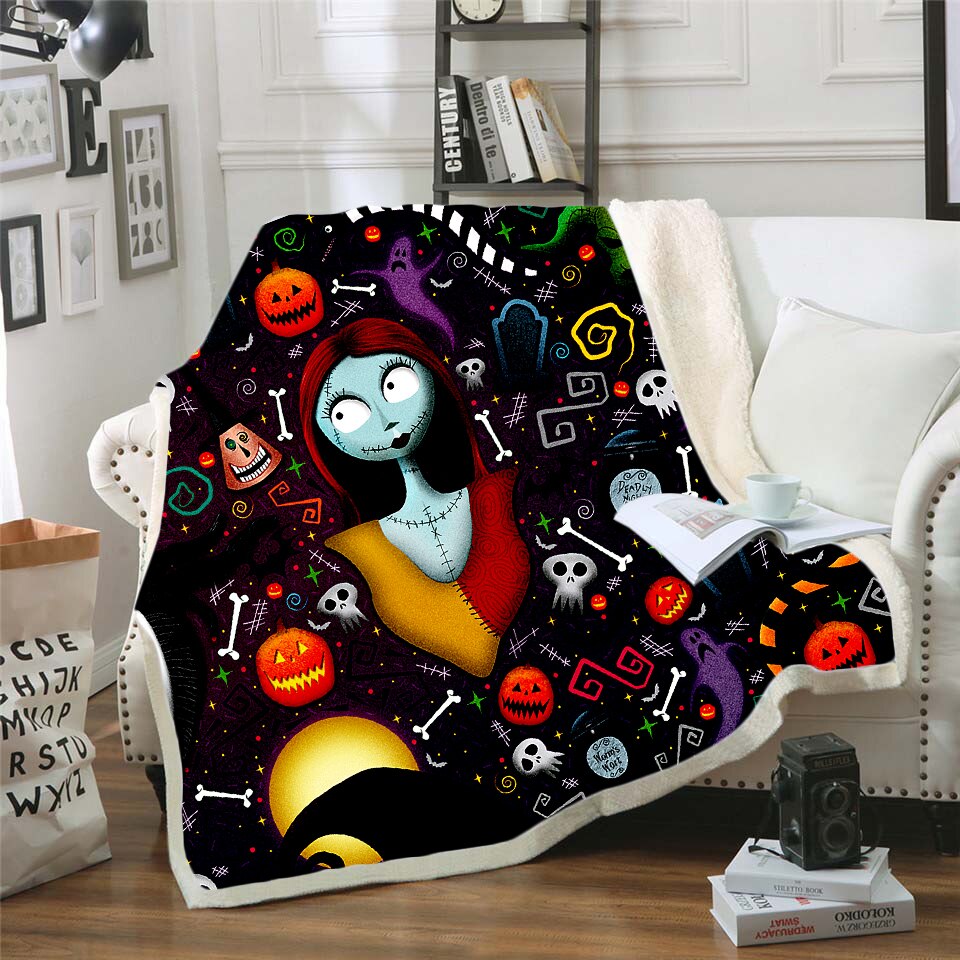 The Nightmare Before Christmas Jack Skull Sherpa Blanket Plush