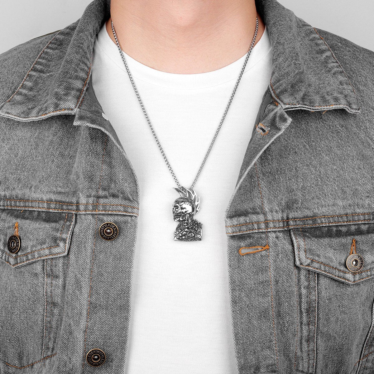 Gothic Rules Skull Punk Rock Hiphop Men Necklaces