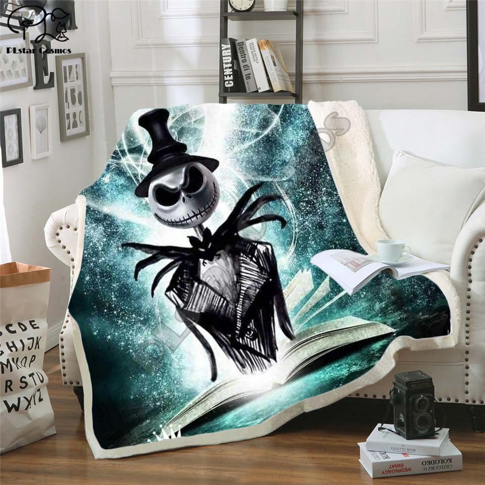 The Nightmare Before Christmas Jack Skull Sherpa Blanket Plush Velvet