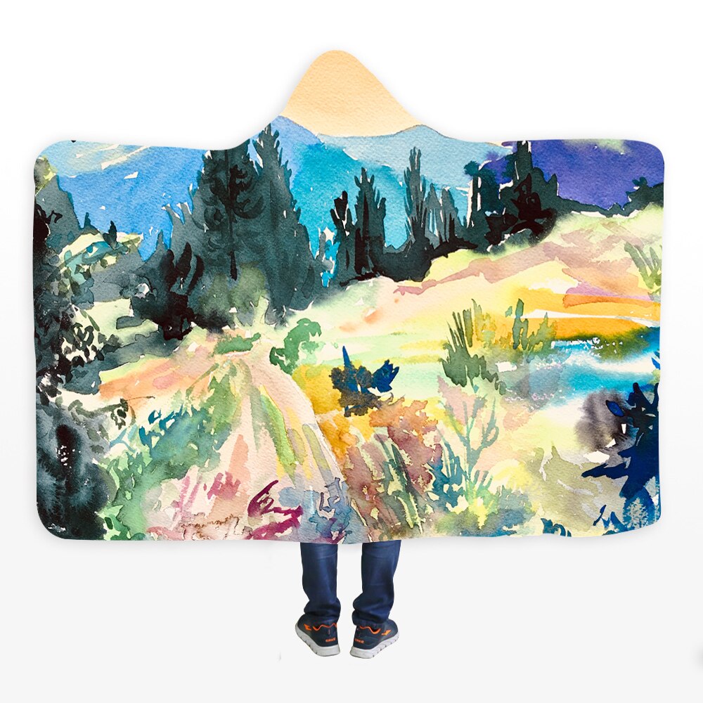 3D Halloween Skull Print Hooded Blanket Comfortable Soft Blanket
