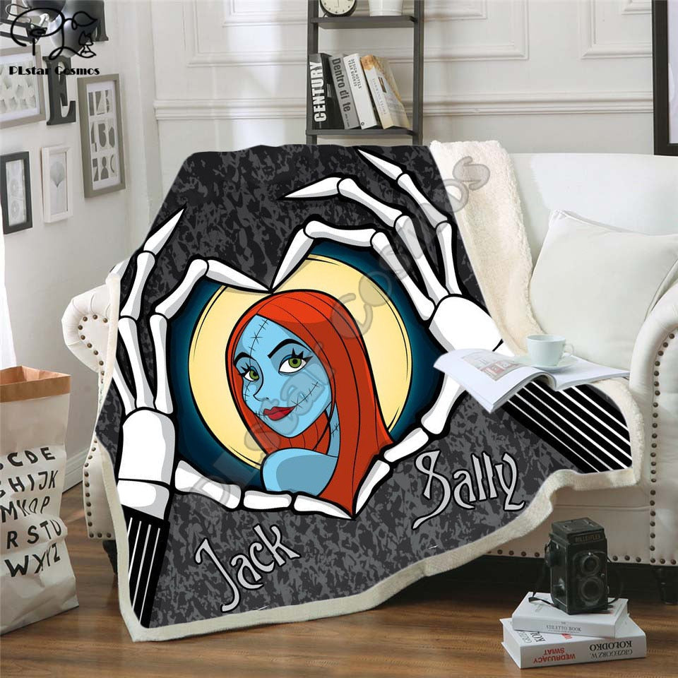 The Nightmare Before Christmas Jack Skull Sherpa Blanket Plush