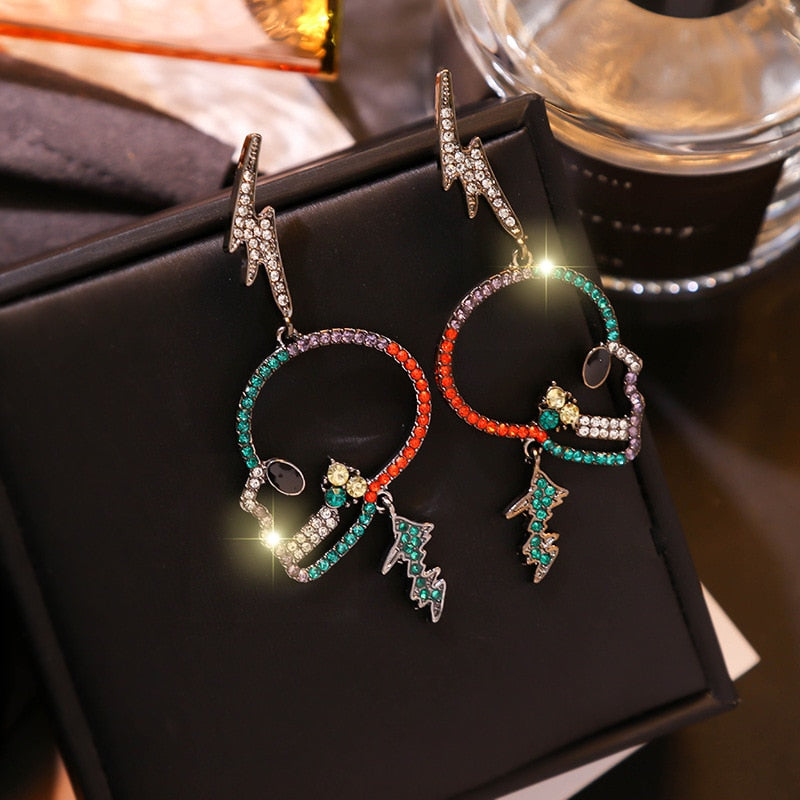 Crystal Skull Earrings for Women Fashion