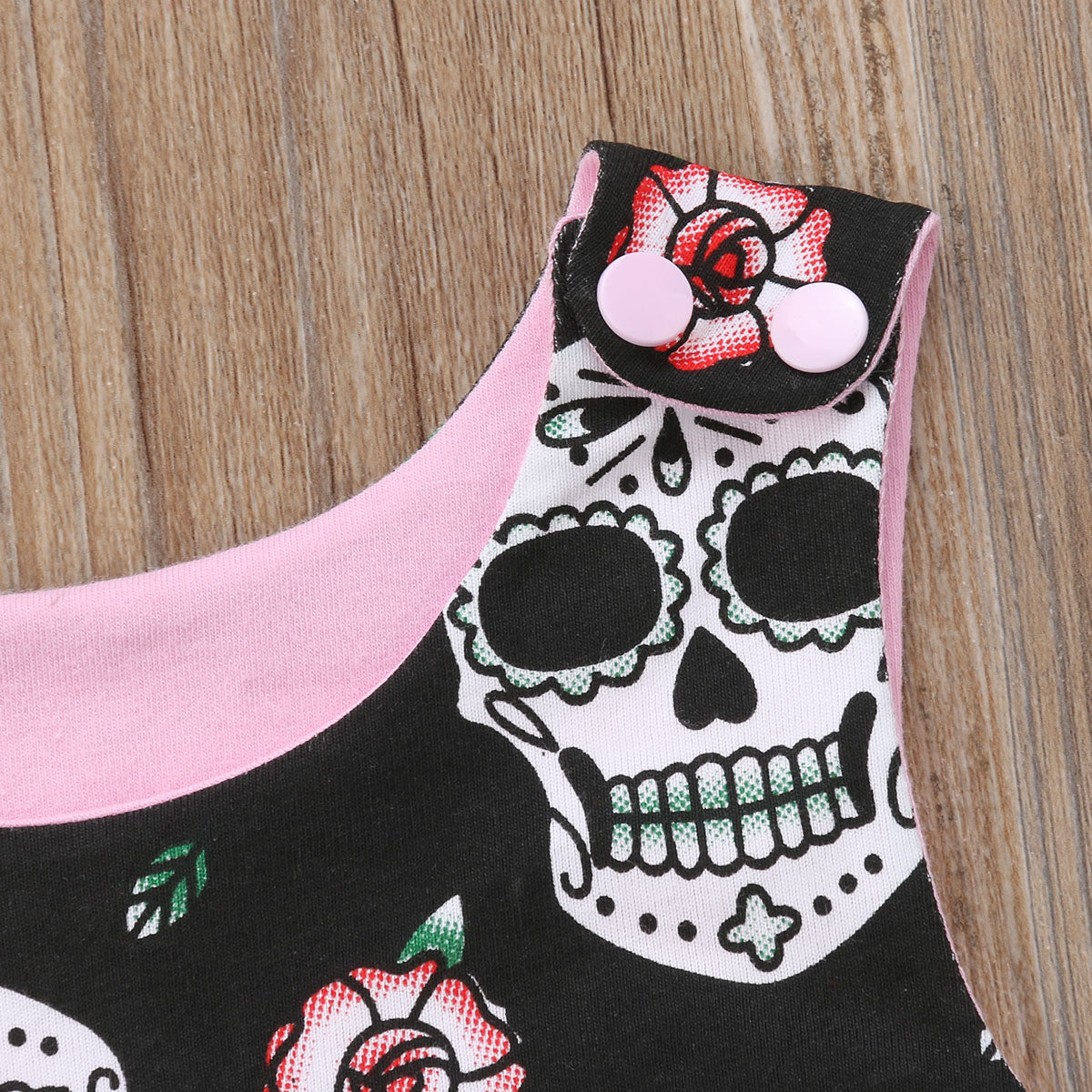 Set 2 pcs - Newborn Baby Boy Girl Sleeveless/Hoodie Skull Floral