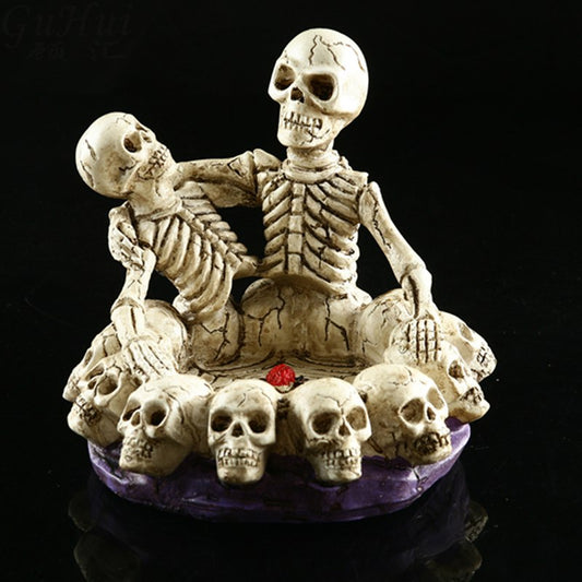 Halloween Resin Terror Model White Skull Wine Cup Ashtray Prop Skeleton