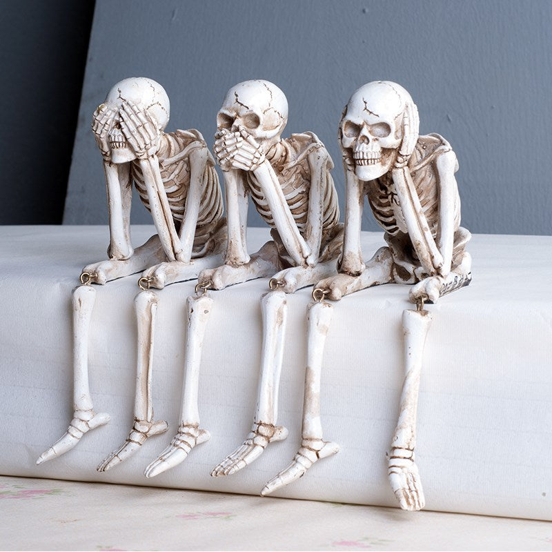Halloween Scary Skull Doll Haunted House Escape Horror Props Halloween Decorations/Human Head Resin Replica Medical Model