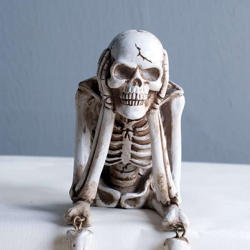 Halloween Scary Skull Doll Haunted House Escape Horror Props Halloween Decorations/Human Head Resin Replica Medical Model