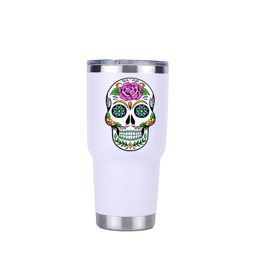 Sugar Skull 30 oz Tumbler Double Wall Vacuum Flasks Insulated Stainless Steel