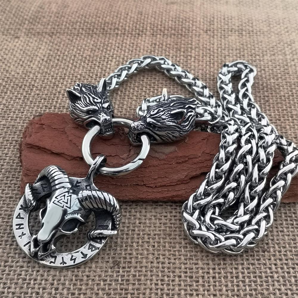 Nordic Viking Raven Stainless steel pendant necklace