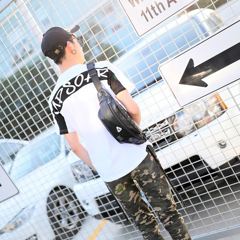 Waist Bag 2020 New High-end Brand PU Leather Men's Belt Bags