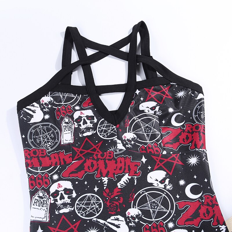Pentagram Hollow Out Sexy Gothic Dress