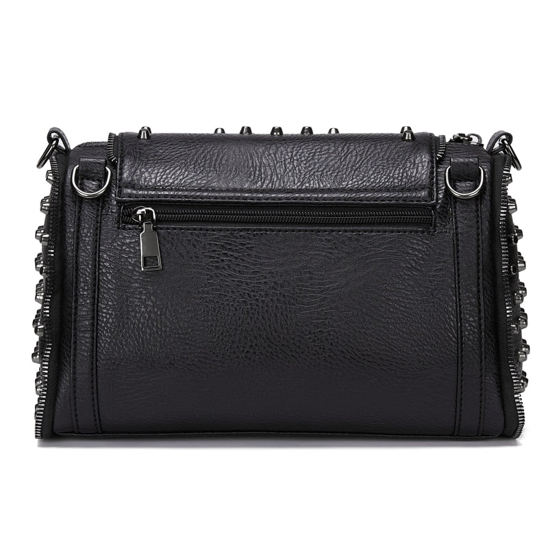 Skull New Design Women Shoulder Bag Pu Leather Crossbody Bag Zipper Handbag Punk Skull Tote Purse Top-handle Purses