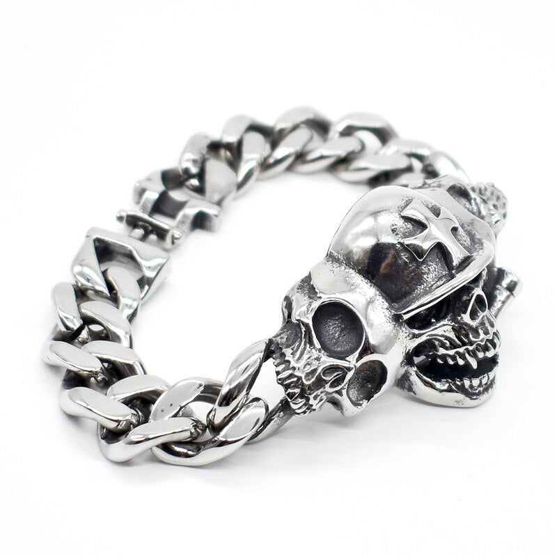 2021 Skull Bracelet 316L Stainless Steel Big Heavy Men Bracelet