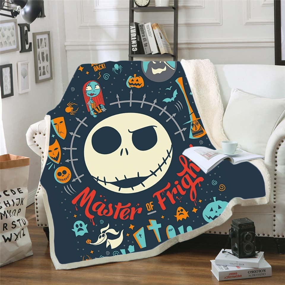 The Nightmare Before Christmas Jack Skull Sherpa Blanket
