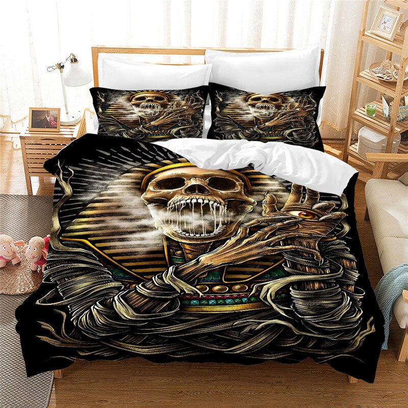 High quality Bedclothes sugar skull bedding sets queen