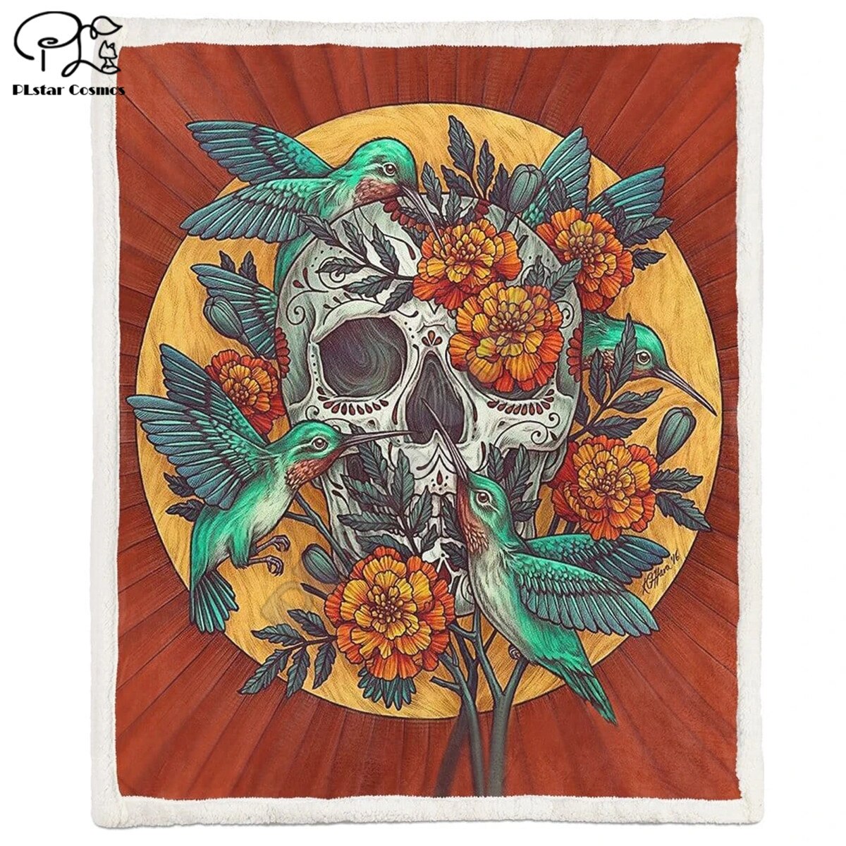 Skull And Flower Blanket 3D full printed Wearable Blanket