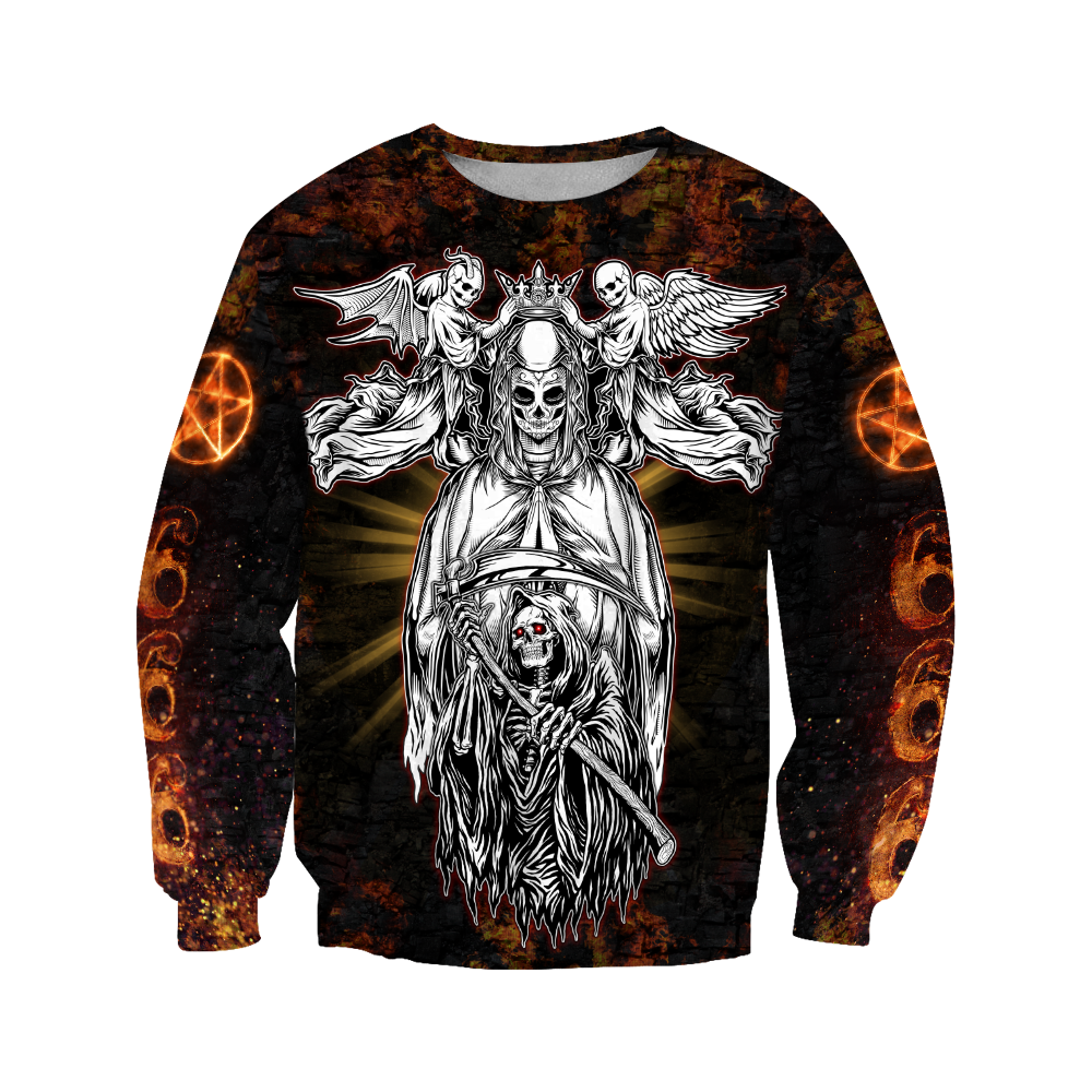 Skull Satanic Fire Pattern 3D Printed Autumn Men Hoodies Unisex Casual Pullovers Zip Hoodie Streetwear sudadera hombre