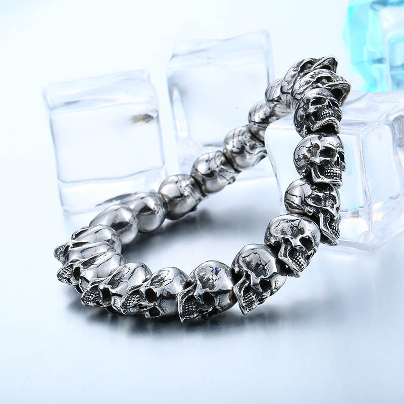 Iron and Steel Warrior Personality Ornament Little Skull Bracelet