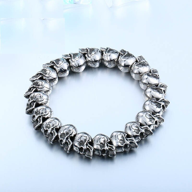 Iron and Steel Warrior Personality Ornament Little Skull Bracelet