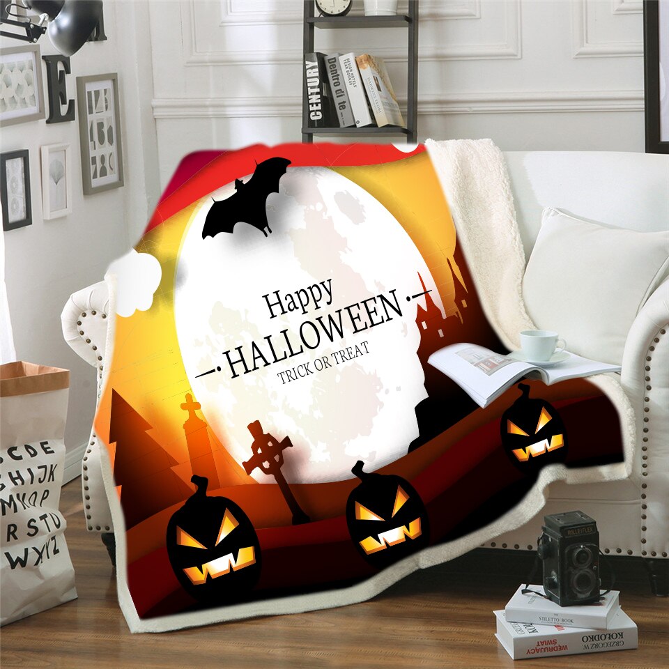 Girls Throw Blanket Grunge Halloween Lady with Sugar Skull Make Up Creepy