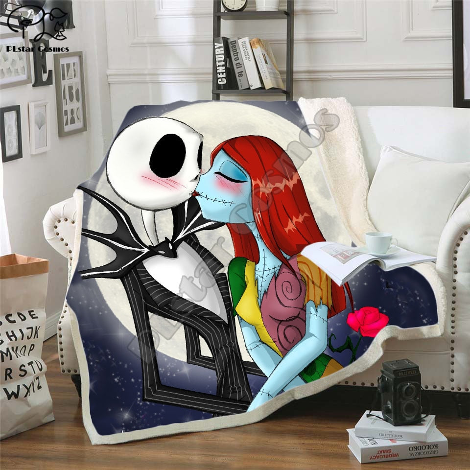 The Nightmare Before Christmas Jack Skull Sherpa Blanket Plush