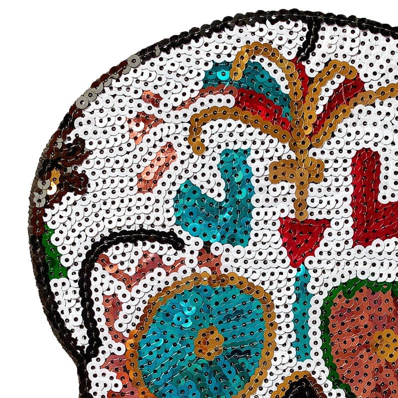 Iron on Patches for Clothing Sequins Skull badge Embroidery Patch