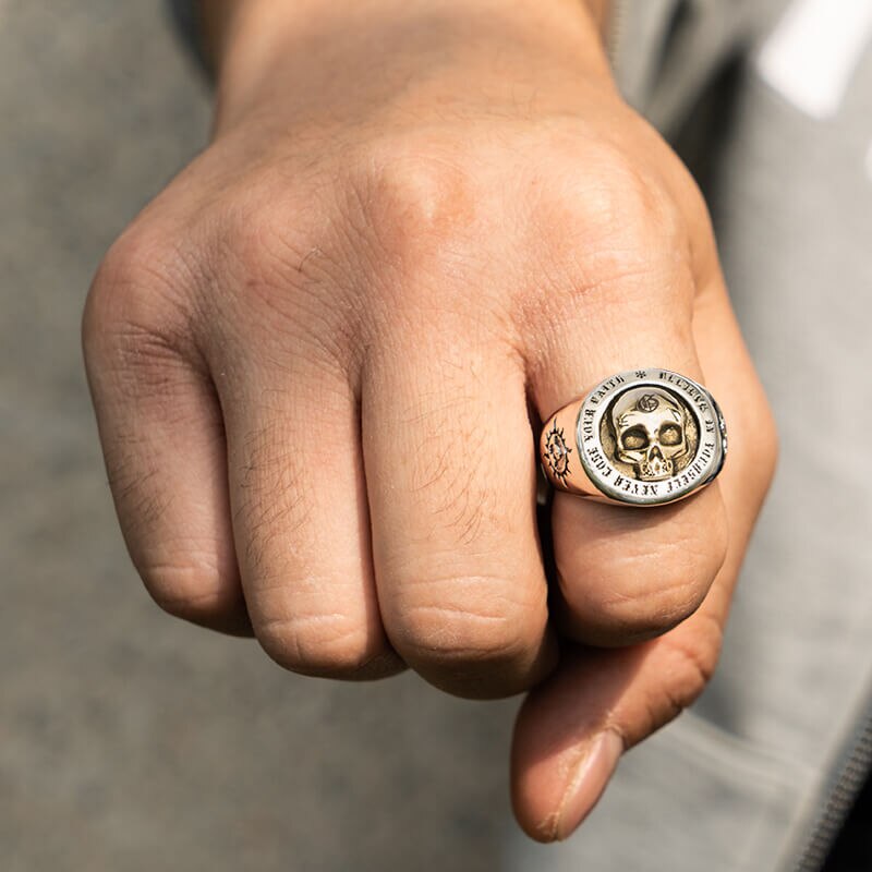 Real Pure 925 Sterling Silver Gothic Skeleton Rings