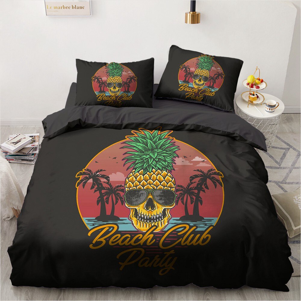 Simple Bedding Sets 3D Rock Skull Duvet Quilt Cover