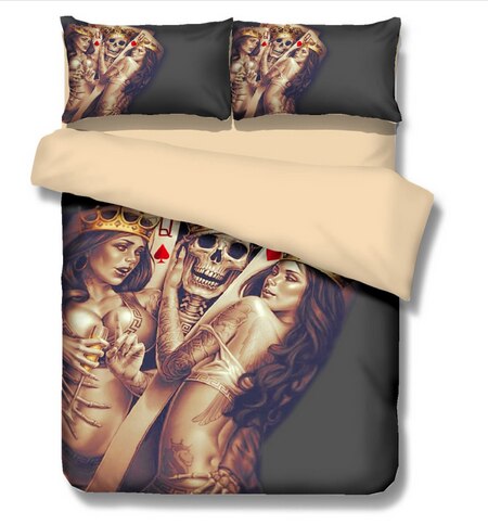 3D sugar skull Bedding Set queen skull duvet cover