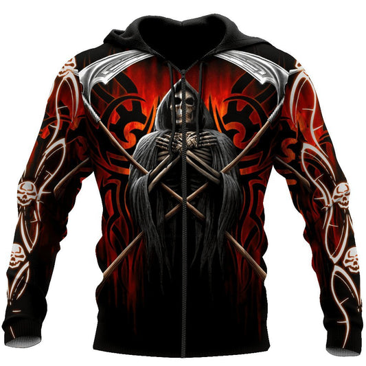 Beautiful Skull Tattoo 3D All Over Printed Unisex Deluxe Hoodie Men Sweatshirt Zip Pullover Casual Jacket