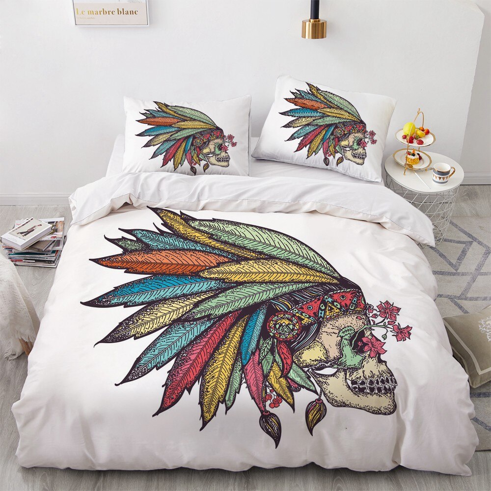 Simple Bedding Sets 3D Rock Skull Duvet Quilt Cover