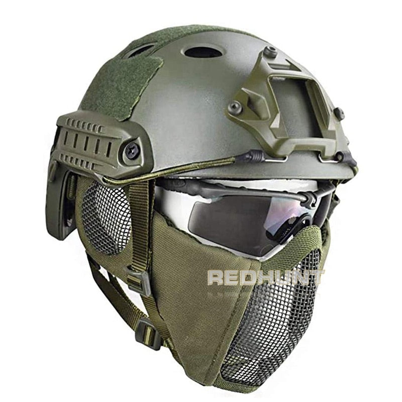 Tactical Helmet Mask Cs Airsoft Paintball Army War Game Motorcycle Hunting Solid Color Fast Helmet