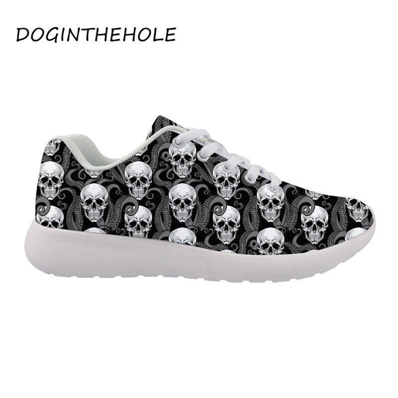 Sneakers Skull Printing Casual Women Flats Shoes