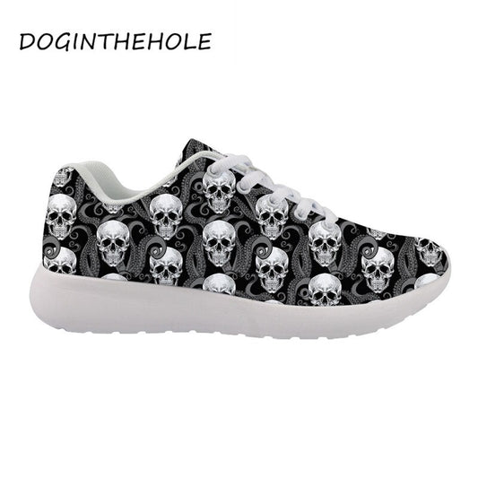 Sneakers Skull Printing Casual Women Flats Shoes