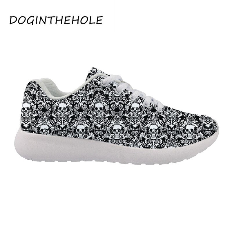 Sneakers Skull Printing Casual Women Flats Shoes