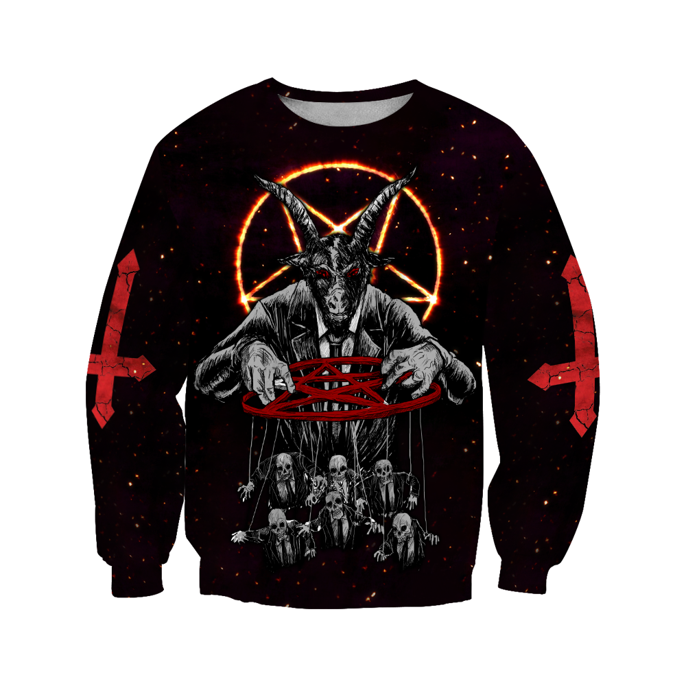 Lord Of Death Satanic Skull 3D All Over Printed Autumn Men Hoodies Unisex Casual Zip Pullover Streetwear