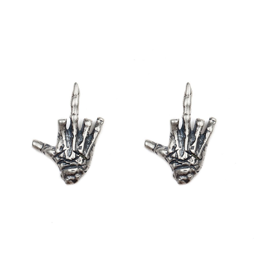 S925 sterling silver men and women earrings creative personality hand