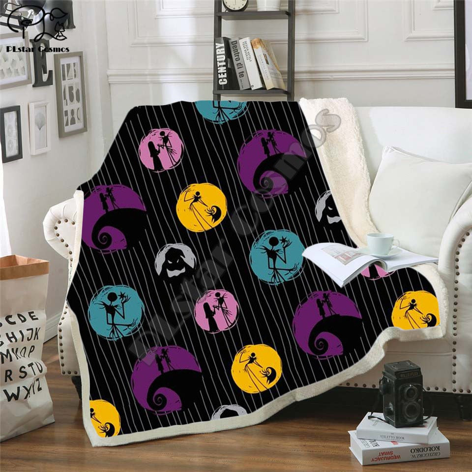 The Nightmare Before Christmas Jack Skull Sherpa Blanket Plush