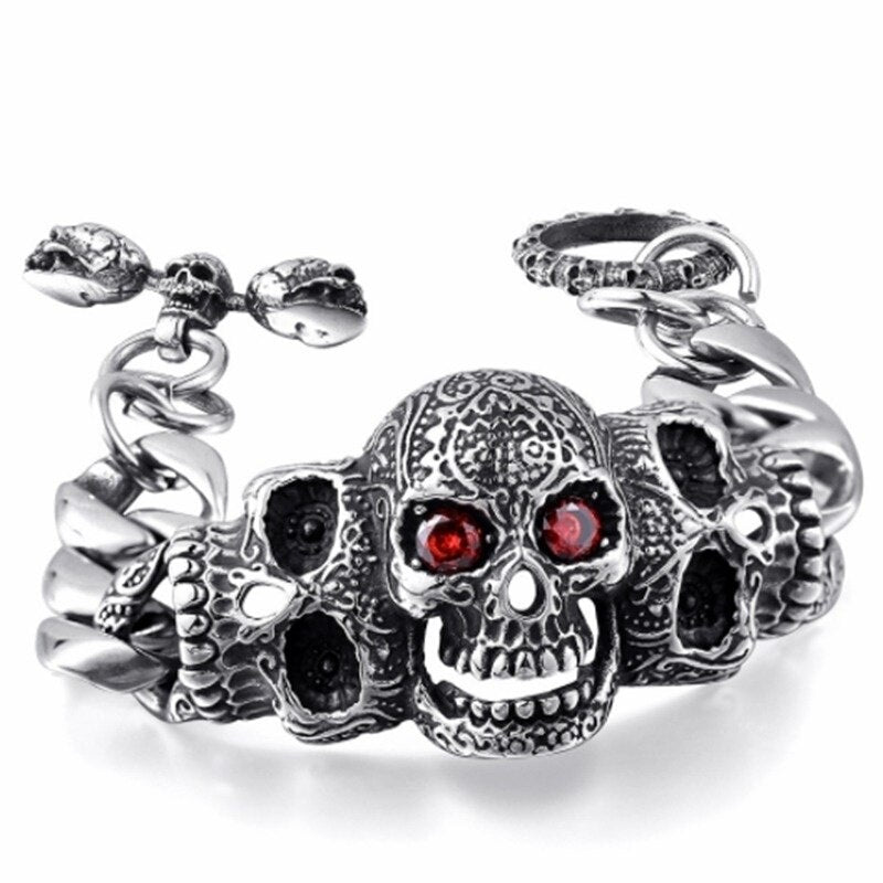 Vintage Gothic Personality Punk Fashion Trend Men Punk Skull Bracelet & Bangle Jewelry
