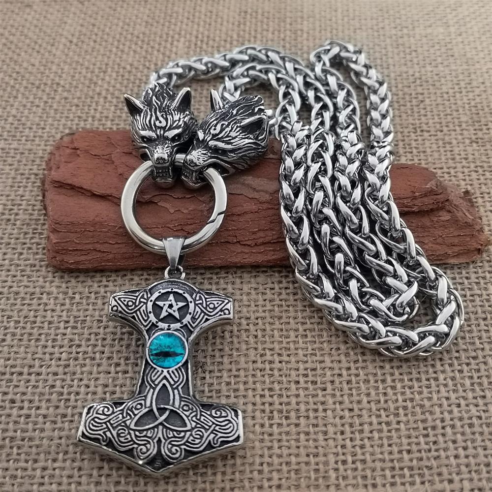 Nordic Viking Raven Stainless steel pendant necklace