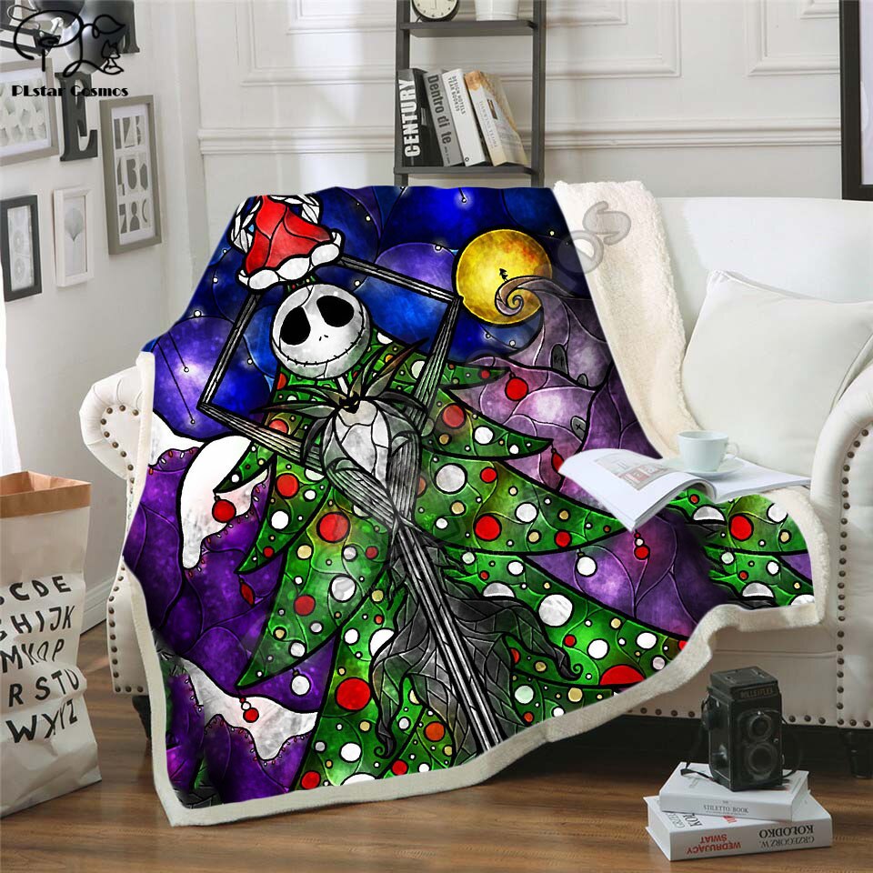 The Nightmare Before Christmas Jack Skull Sherpa Blanket Plush
