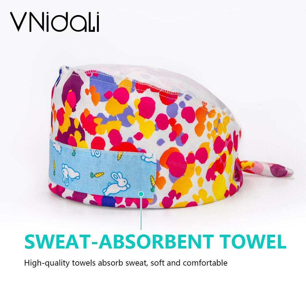 Sugar Skull printing hats adjustable scrub hat beauty salon working cap laboratory pet shop nursing scrubs cap